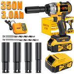 21V Cordless Impact Wrench Wireless Drill Kit, Brushless Electric Impact Gun Drill, Impact Wrench Drill, Equipped With 4000mAh Battery, Toolbox, Charger, Socket And Complete Accessories. Suitable For Men'S Gifts In Cars And Families