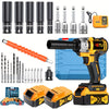 21V Cordless Impact Wrench Wireless Drill Kit, Brushless Electric Impact Gun Drill, Impact Wrench Drill, Equipped With 4000mAh Battery, Toolbox, Charger, Socket And Complete Accessories. Suitable For Men'S Gifts In Cars And Families