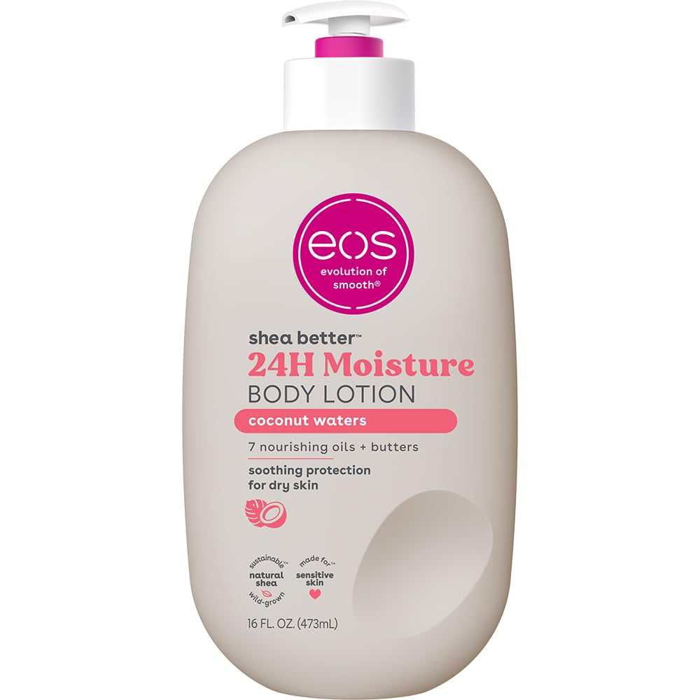 eos Shea Better Body Lotion- Vanilla Cashmere, 24-Hour Moisture Skin Care, Lightweight & Non-Greasy, Made with Natural Shea, Vegan, 16 fl oz