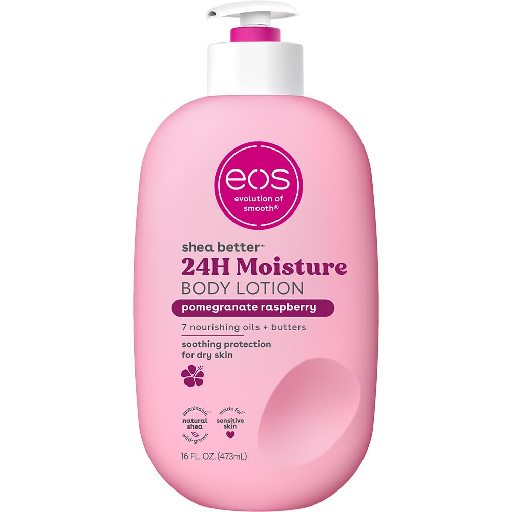 eos Shea Better Body Lotion- Vanilla Cashmere, 24-Hour Moisture Skin Care, Lightweight & Non-Greasy, Made with Natural Shea, Vegan, 16 fl oz