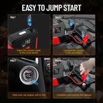 SHARMEAL 4500A/5000A Car Jump Starter Power Portable Car Jump Starter With Air Compressor (2.11-Gal Gas, 1.72-Gal Diesel), 150PSI Tire Inflator, 12V Battery Booster With LED Light. Car Start, Power Charing