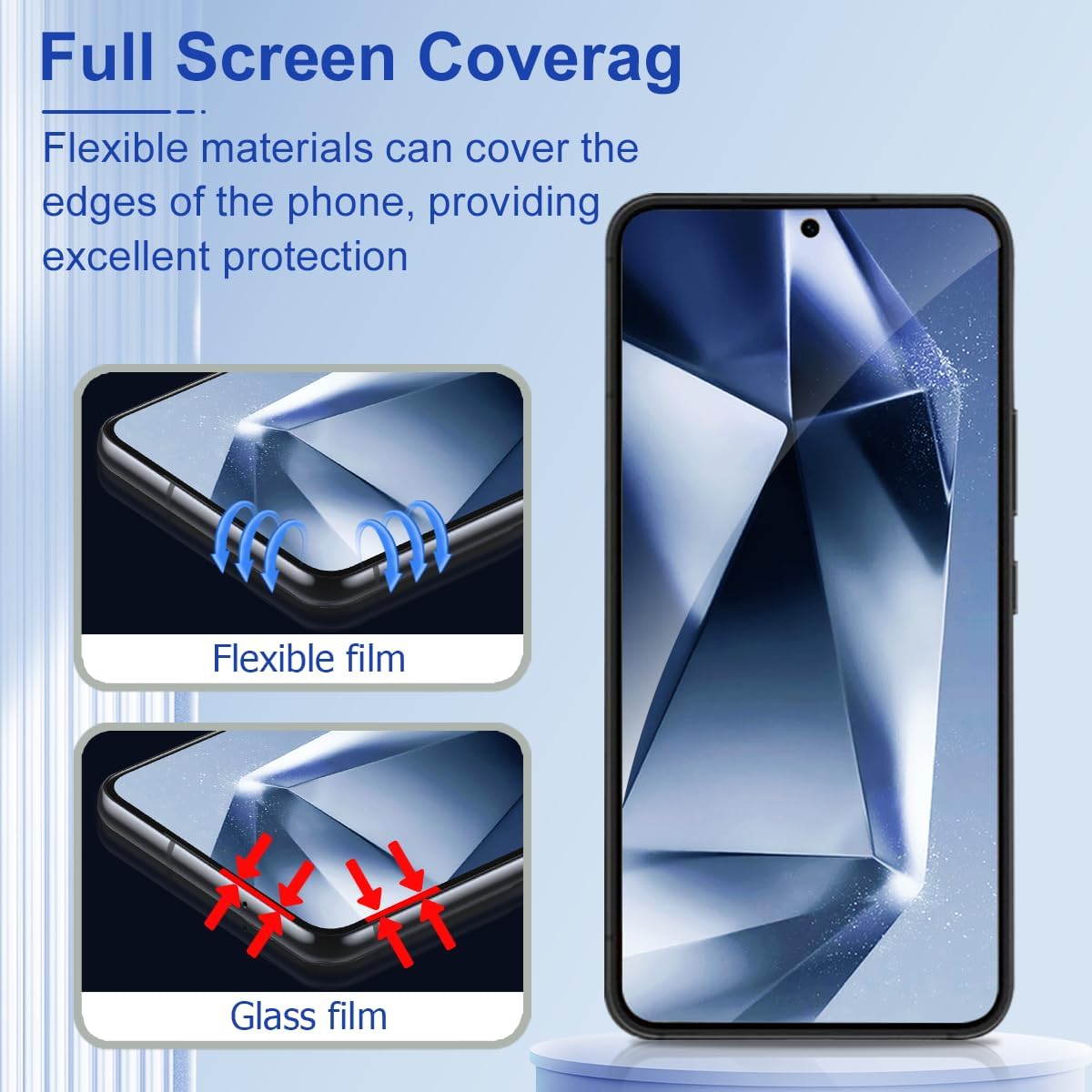 [3 Pack] Screen Protector For Galaxy S24/S25(6.2 Inch) [Tempered Glass] [Japan Glass with 9H Hardness] Fingerprint Unlock with Installation Frame HD Clear Screen Protector