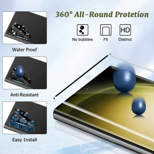 [3 Pack] Screen Protector For Galaxy S24/S25(6.2 Inch) [Tempered Glass] [Japan Glass with 9H Hardness] Fingerprint Unlock with Installation Frame HD Clear Screen Protector