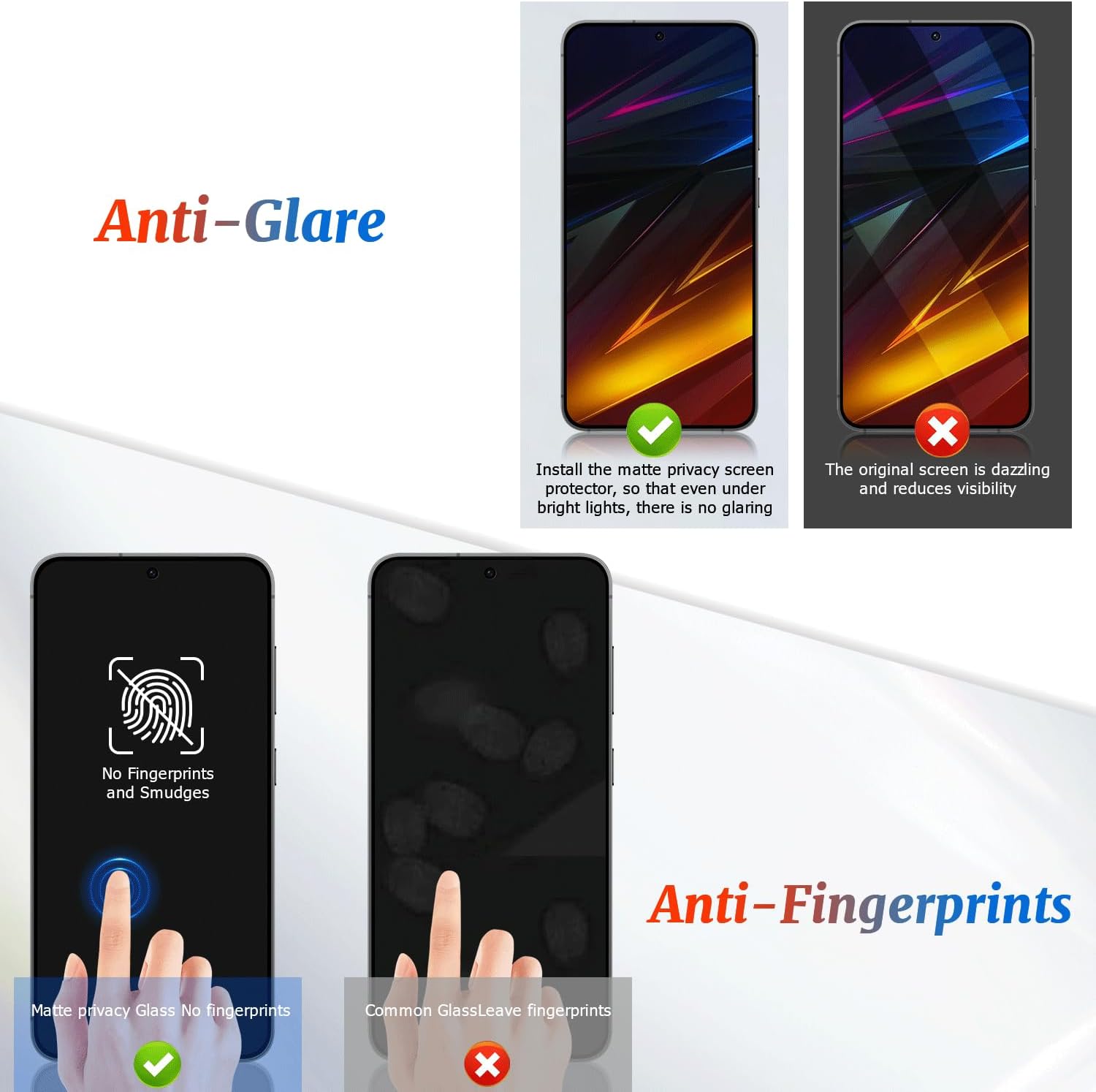 [3 Pack] Screen Protector For Galaxy S24/S25(6.2 Inch) [Tempered Glass] [Japan Glass with 9H Hardness] Fingerprint Unlock with Installation Frame HD Clear Screen Protector