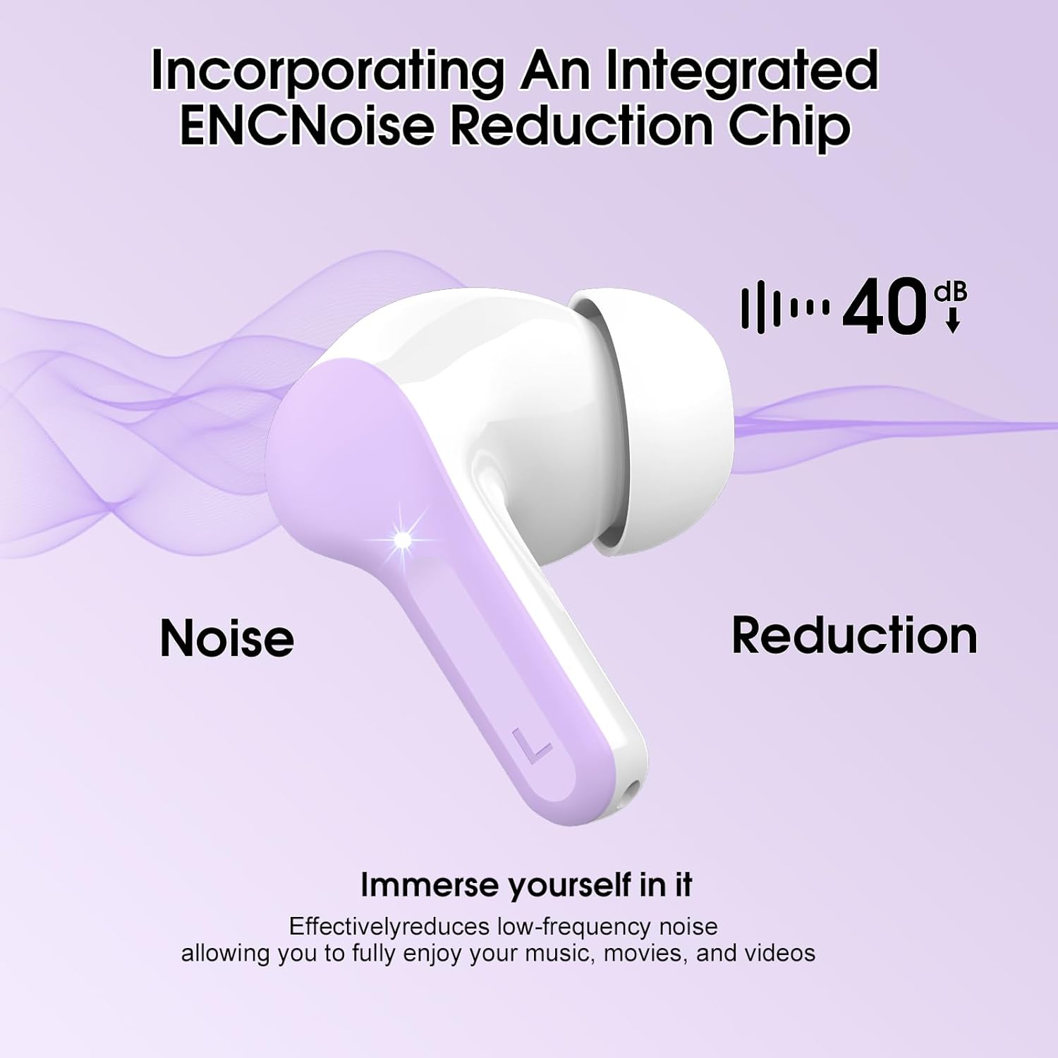 Wireless Earbuds, Bluetooth 5.4 Headphones HiFi Stereo, Bluetooth Earbuds with ENC Noise Cancelling Mic, IP7 Waterproof in Ear Earphones, 48H, LED Display Ear buds for Pad Workout Sports, Black