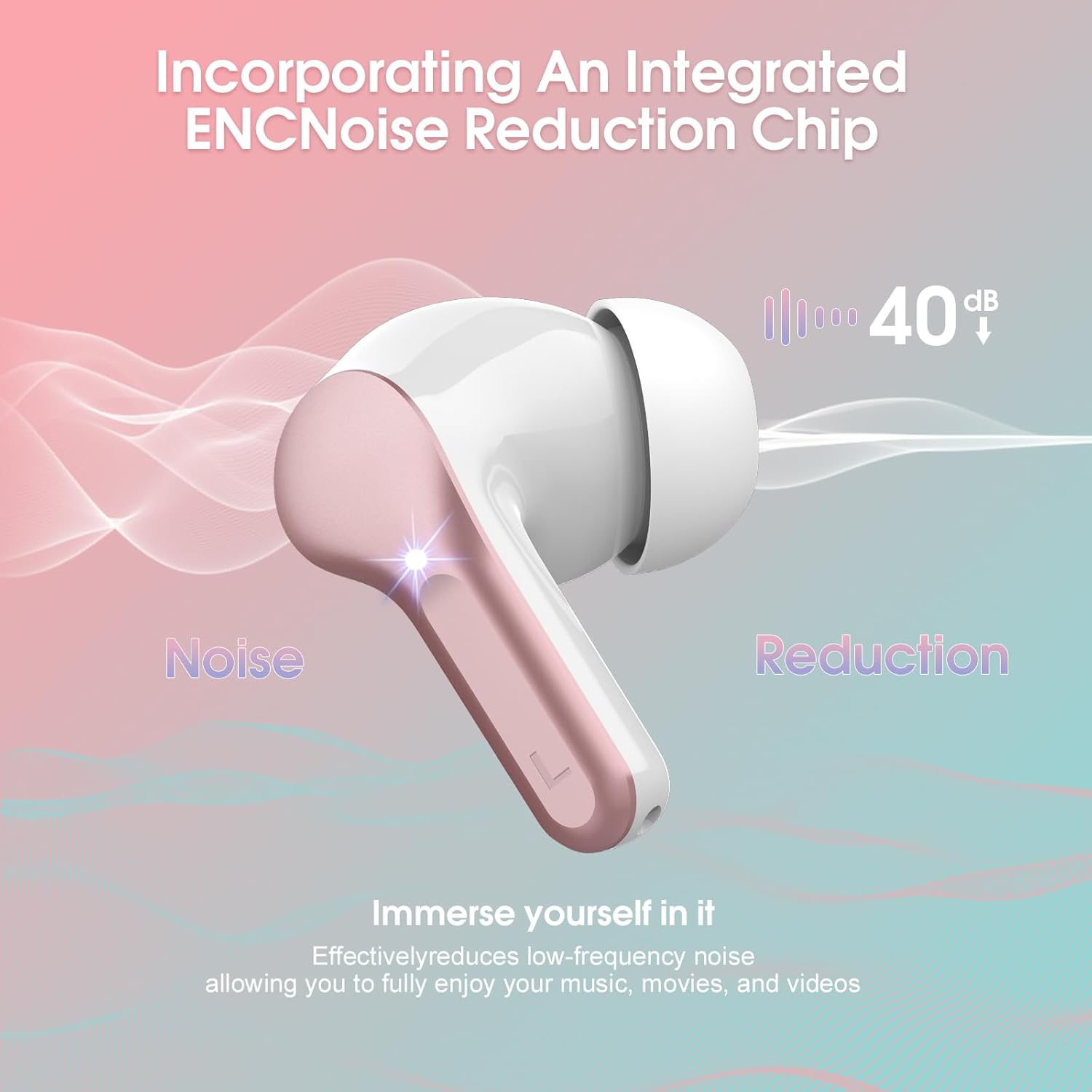 Wireless Earbuds, Bluetooth 5.4 Headphones HiFi Stereo, Bluetooth Earbuds with ENC Noise Cancelling Mic, IP7 Waterproof in Ear Earphones, 48H, LED Display Ear buds for Pad Workout Sports, Black