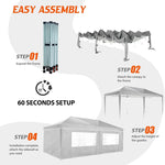 Heavy Duty Pop Up Canopy, Carport Canopy with UV Protection, Waterproof Fabric, Adjustable Heights, and Easy Assembly – Ideal for Outdoor Events, Camping, and Carports (10 x 20) (Blue)