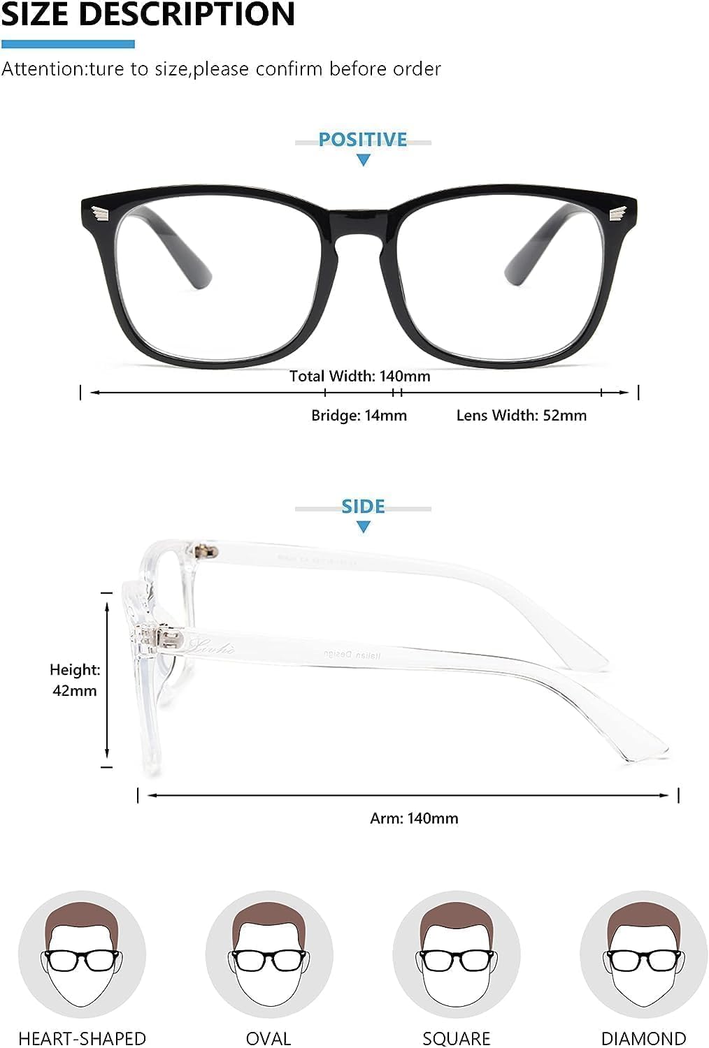 livho High Tech Blue Light Glasses - Advanced 99% Blue Light Blocking Computer Glasses - Anti Eyestrain & UV Glare Protection