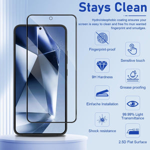 [3 Pack] Screen Protector For Galaxy S24/S25(6.2 Inch) [Tempered Glass] [Japan Glass with 9H Hardness] Fingerprint Unlock with Installation Frame HD Clear Screen Protector