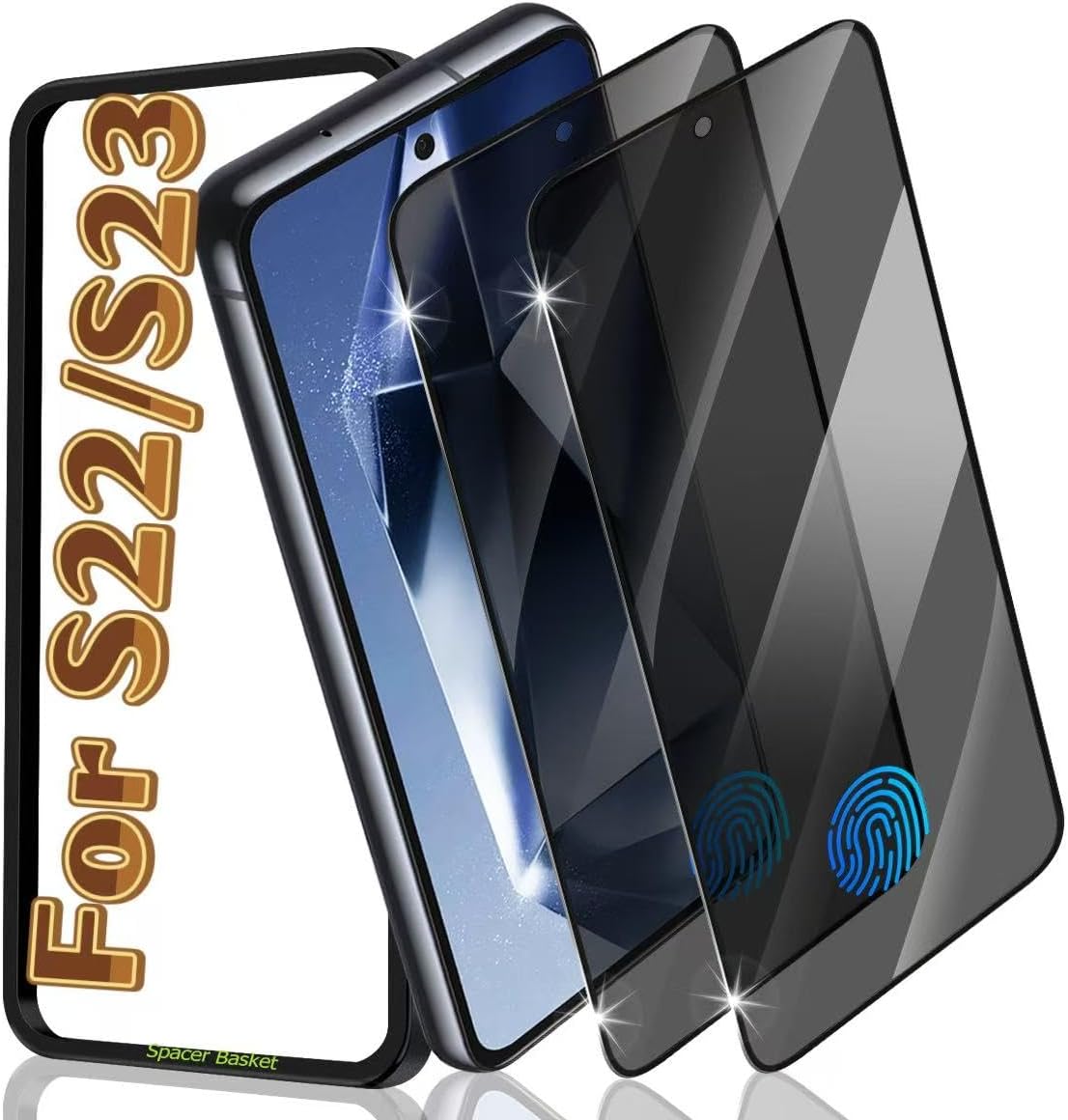 [3 Pack] Screen Protector For Galaxy S24/S25(6.2 Inch) [Tempered Glass] [Japan Glass with 9H Hardness] Fingerprint Unlock with Installation Frame HD Clear Screen Protector