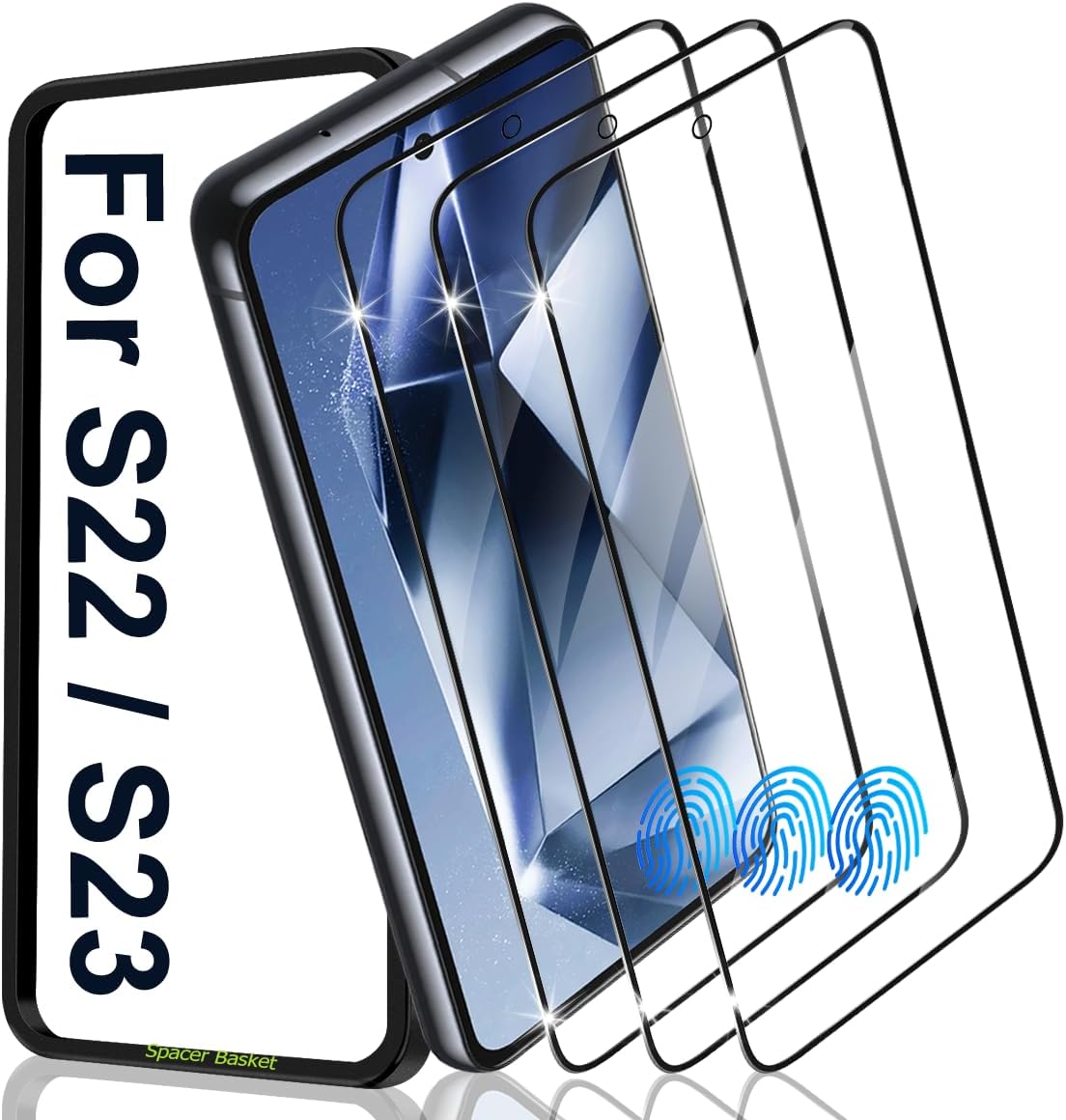 [3 Pack] Screen Protector For Galaxy S24/S25(6.2 Inch) [Tempered Glass] [Japan Glass with 9H Hardness] Fingerprint Unlock with Installation Frame HD Clear Screen Protector