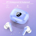 Wireless Earbuds, Bluetooth 5.4 Headphones HiFi Stereo, Bluetooth Earbuds with ENC Noise Cancelling Mic, IP7 Waterproof in Ear Earphones, 48H, LED Display Ear buds for Pad Workout Sports, Black