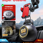 VANMASS 【85+LBS Strongest Suction & Military-Grade 2025 Ultimate Car Phone Mount【Patent & Safety Certs】 Cell Phone Holder Truck Stand for Dashboard Windshield Vent for iPhone 16 15 Pro Max 14 Samsung
