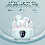 Wireless Earbuds, Bluetooth 5.4 Headphones HiFi Stereo, Bluetooth Earbuds with ENC Noise Cancelling Mic, IP7 Waterproof in Ear Earphones, 48H, LED Display Ear buds for Pad Workout Sports, Black
