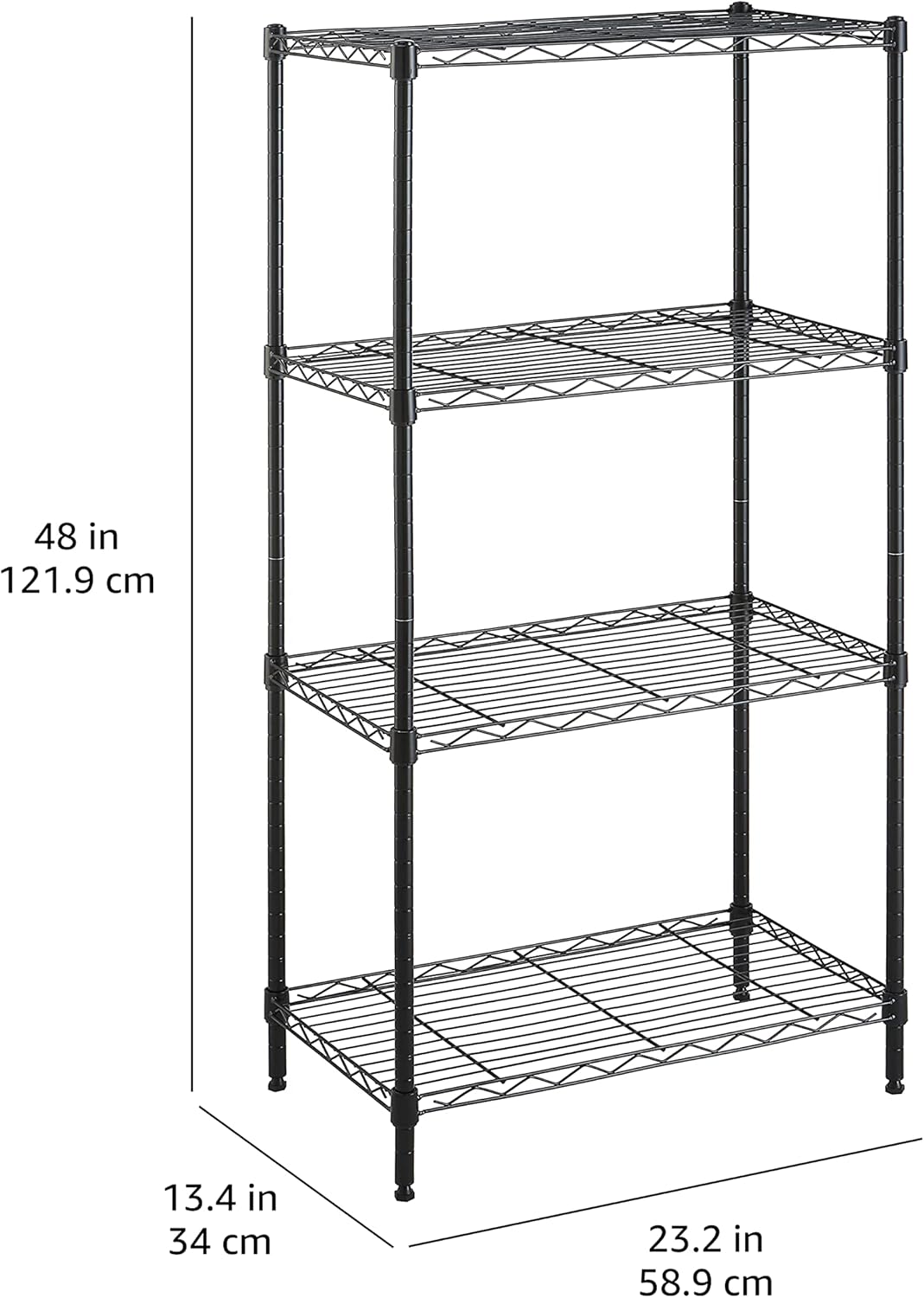 Amazon Basics 5-Shelf Adjustable, Storage Shelving Unit, (200 Pound Loading Capacity per Shelf), Steel Organizer Wire Rack, 23.2 x 13.4 x 60 inches (LxWxH), Chrome