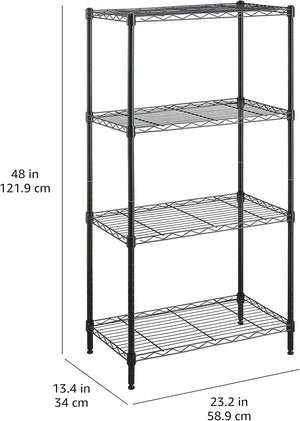 Amazon Basics 5-Shelf Adjustable, Storage Shelving Unit, (200 Pound Loading Capacity per Shelf), Steel Organizer Wire Rack, 23.2 x 13.4 x 60 inches (LxWxH), Chrome