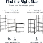 Amazon Basics 5-Shelf Adjustable, Storage Shelving Unit, (200 Pound Loading Capacity per Shelf), Steel Organizer Wire Rack, 23.2 x 13.4 x 60 inches (LxWxH), Chrome