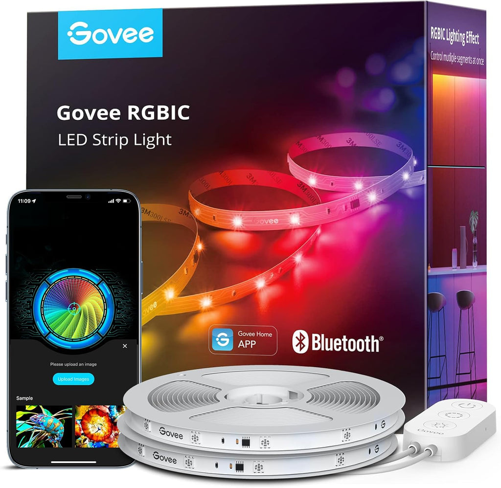 Govee RGBIC LED Strip Lights, Smart LED Lights for Bedroom, Bluetooth LED Lights APP Control, DIY Multiple Colors on One Line, Color Changing LED Strip Lighting Music Sync, Home Decor, 16.4ft