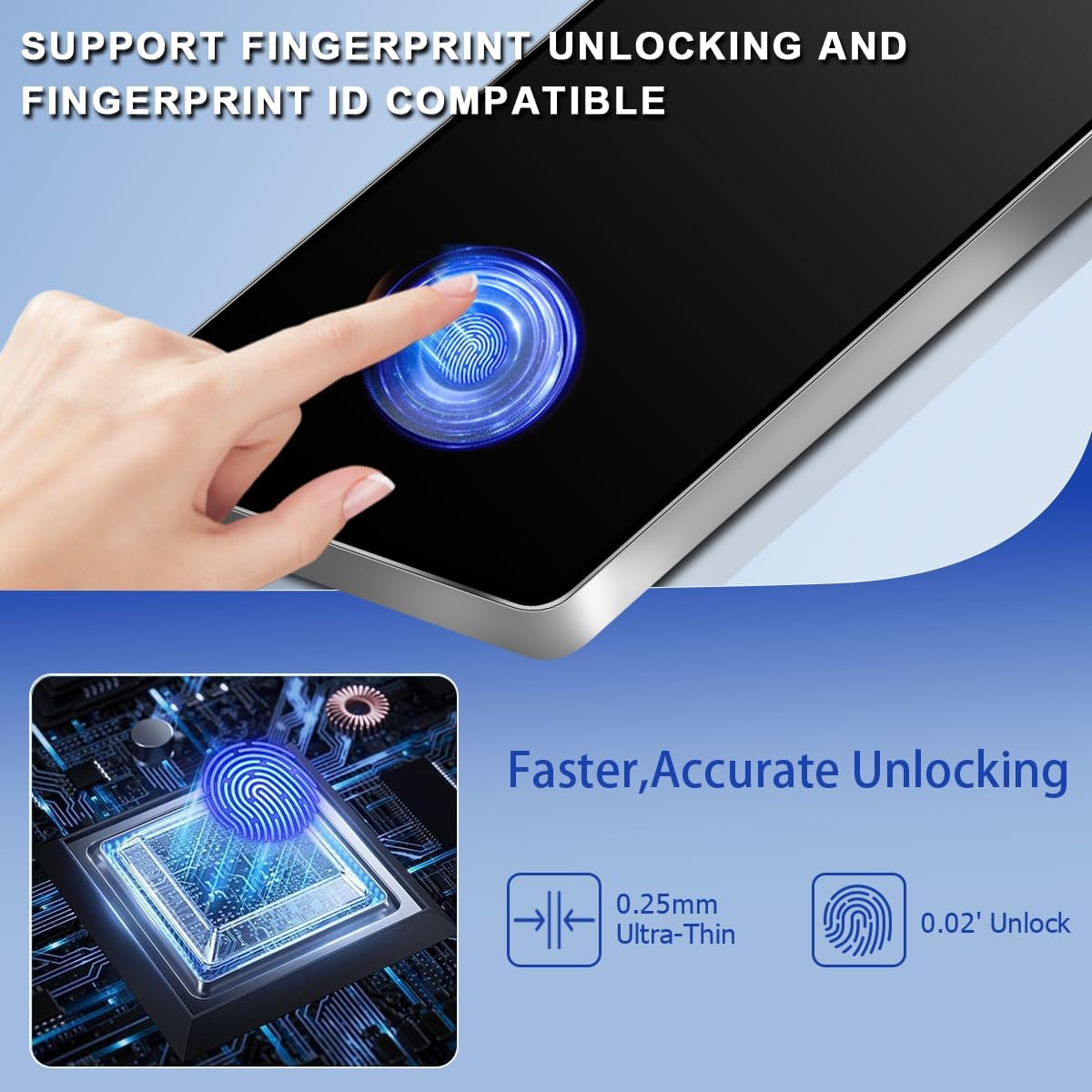 [3 Pack] Screen Protector For Galaxy S24/S25(6.2 Inch) [Tempered Glass] [Japan Glass with 9H Hardness] Fingerprint Unlock with Installation Frame HD Clear Screen Protector