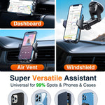 VANMASS 【85+LBS Strongest Suction & Military-Grade 2025 Ultimate Car Phone Mount【Patent & Safety Certs】 Cell Phone Holder Truck Stand for Dashboard Windshield Vent for iPhone 16 15 Pro Max 14 Samsung