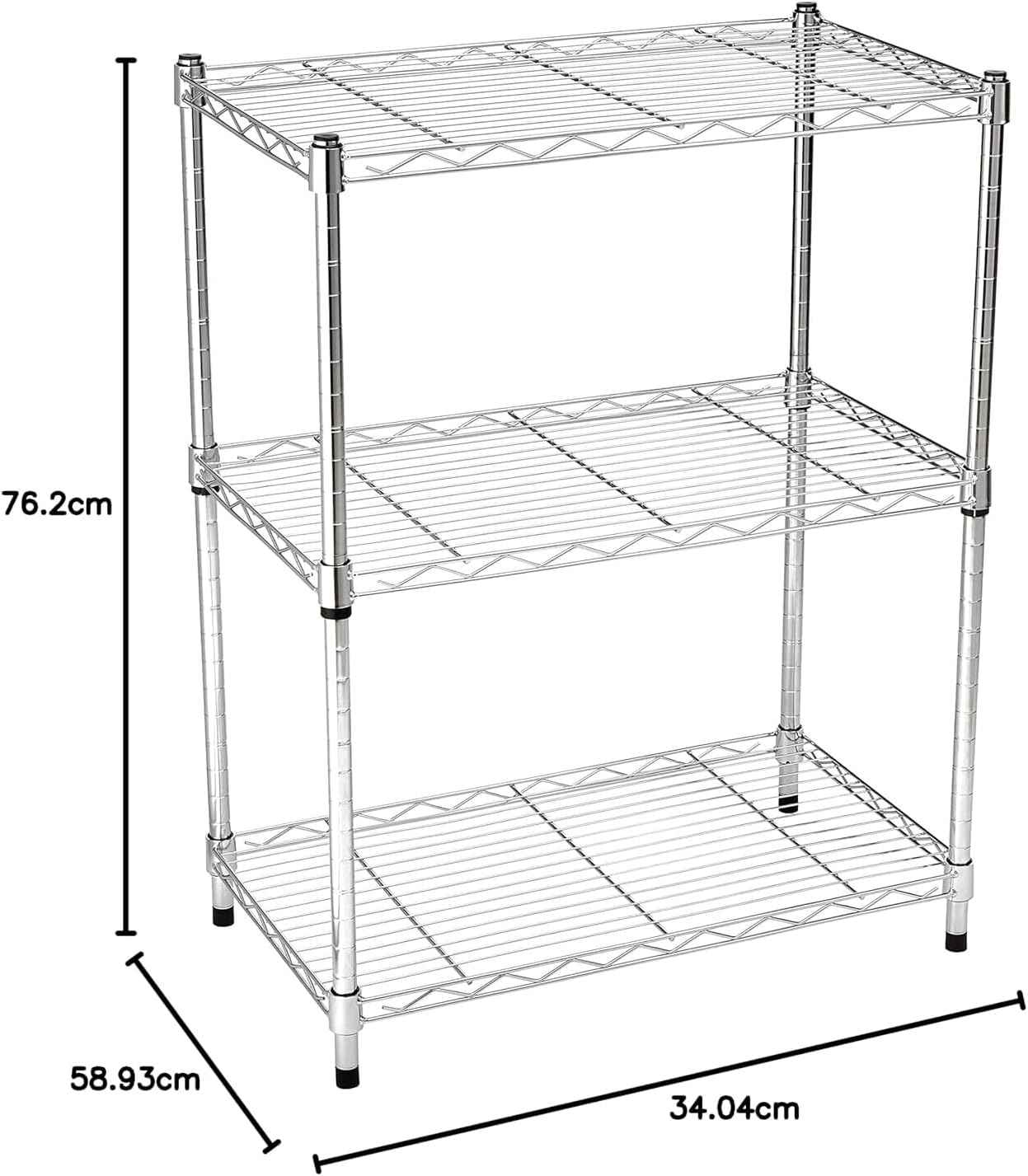 Amazon Basics 5-Shelf Adjustable, Storage Shelving Unit, (200 Pound Loading Capacity per Shelf), Steel Organizer Wire Rack, 23.2 x 13.4 x 60 inches (LxWxH), Chrome
