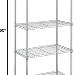 Amazon Basics 5-Shelf Adjustable, Storage Shelving Unit, (200 Pound Loading Capacity per Shelf), Steel Organizer Wire Rack, 23.2 x 13.4 x 60 inches (LxWxH), Chrome