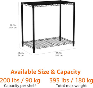 Amazon Basics 5-Shelf Adjustable, Storage Shelving Unit, (200 Pound Loading Capacity per Shelf), Steel Organizer Wire Rack, 23.2 x 13.4 x 60 inches (LxWxH), Chrome