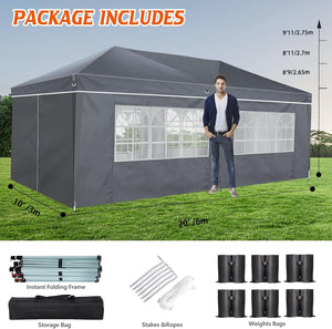 Heavy Duty Pop Up Canopy, Carport Canopy with UV Protection, Waterproof Fabric, Adjustable Heights, and Easy Assembly – Ideal for Outdoor Events, Camping, and Carports (10 x 20) (Blue)