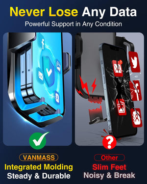 VANMASS 【85+LBS Strongest Suction & Military-Grade 2025 Ultimate Car Phone Mount【Patent & Safety Certs】 Cell Phone Holder Truck Stand for Dashboard Windshield Vent for iPhone 16 15 Pro Max 14 Samsung