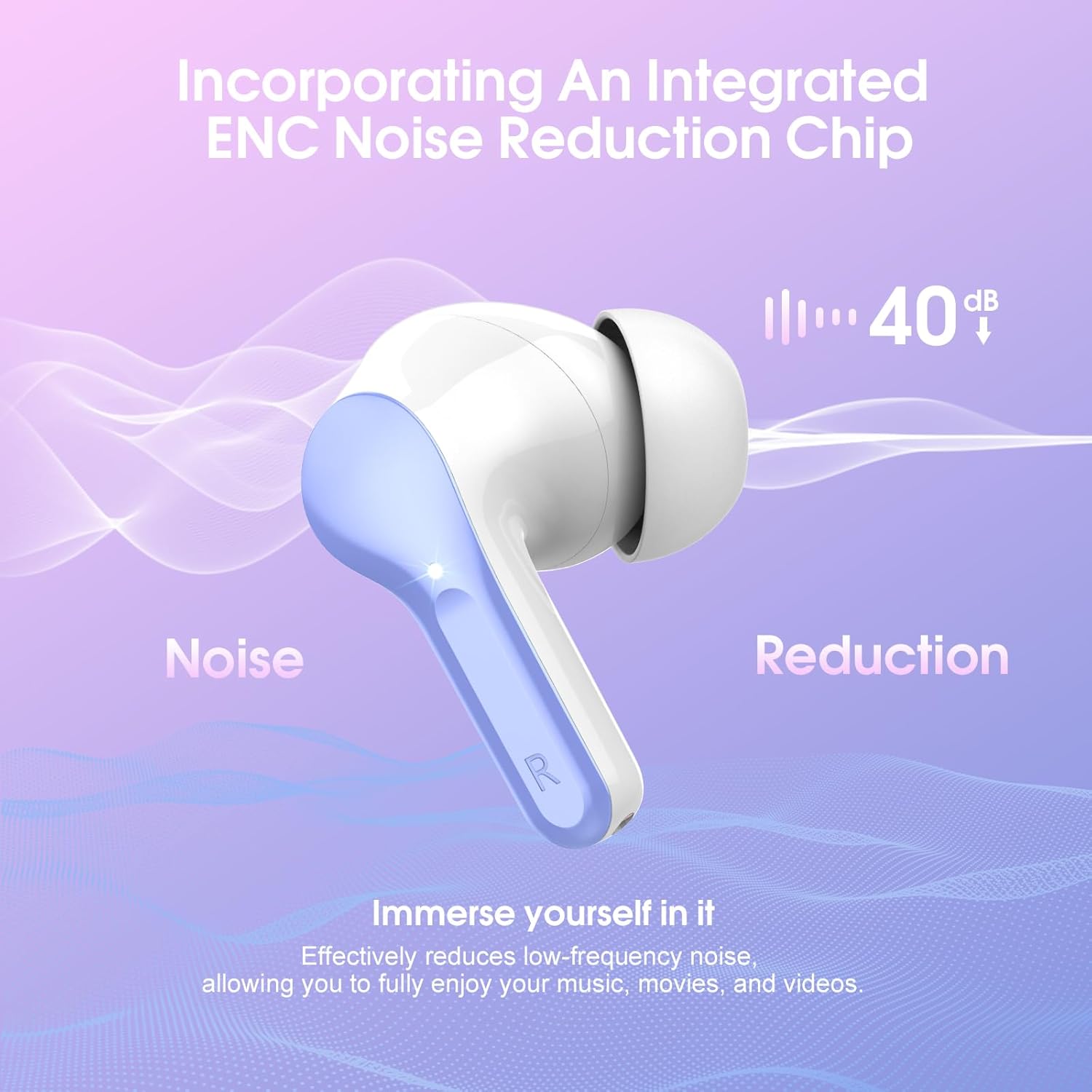 Wireless Earbuds, Bluetooth 5.4 Headphones HiFi Stereo, Bluetooth Earbuds with ENC Noise Cancelling Mic, IP7 Waterproof in Ear Earphones, 48H, LED Display Ear buds for Pad Workout Sports, Black