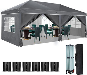 Heavy Duty Pop Up Canopy, Carport Canopy with UV Protection, Waterproof Fabric, Adjustable Heights, and Easy Assembly – Ideal for Outdoor Events, Camping, and Carports (10 x 20) (Blue)