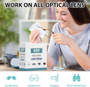 200 Count Lens Wipes for Eyeglasses, Eyeglass Lens Cleaning Wipes Pre-moistened Individually Wrapped Sracth-Free Streak-Free Eye Glasses Cleaner Wipes for Sunglass, Camera Lens, Goggles