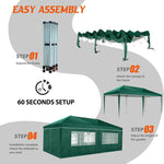 Heavy Duty Pop Up Canopy, Carport Canopy with UV Protection, Waterproof Fabric, Adjustable Heights, and Easy Assembly – Ideal for Outdoor Events, Camping, and Carports (10 x 20) (Blue)