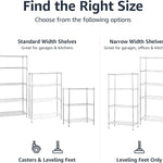 Amazon Basics 5-Shelf Adjustable, Storage Shelving Unit, (200 Pound Loading Capacity per Shelf), Steel Organizer Wire Rack, 23.2 x 13.4 x 60 inches (LxWxH), Chrome