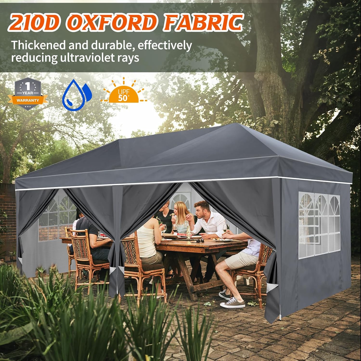 Heavy Duty Pop Up Canopy, Carport Canopy with UV Protection, Waterproof Fabric, Adjustable Heights, and Easy Assembly – Ideal for Outdoor Events, Camping, and Carports (10 x 20) (Blue)
