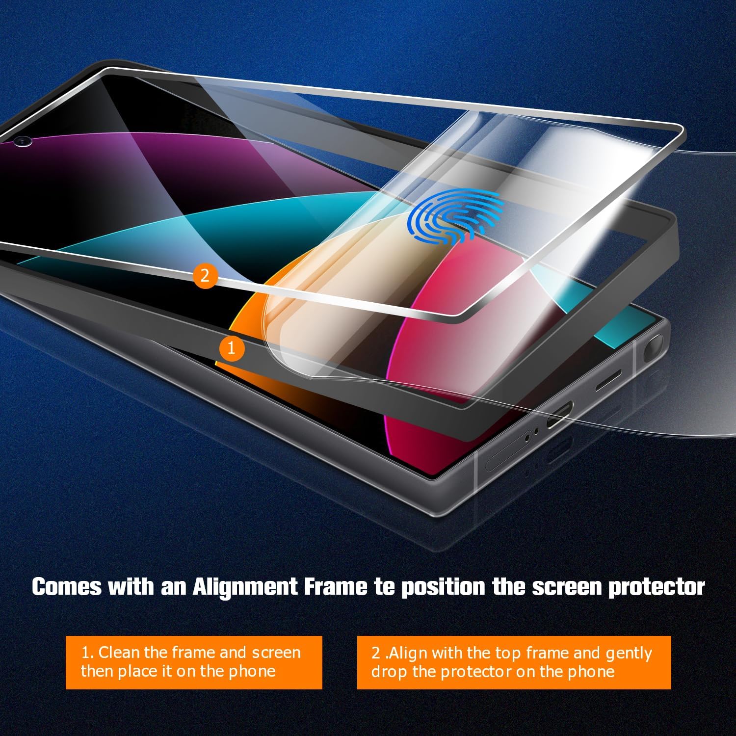 [3 Pack] Screen Protector For Galaxy S24/S25(6.2 Inch) [Tempered Glass] [Japan Glass with 9H Hardness] Fingerprint Unlock with Installation Frame HD Clear Screen Protector