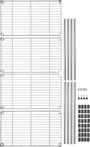 Amazon Basics 5-Shelf Adjustable, Storage Shelving Unit, (200 Pound Loading Capacity per Shelf), Steel Organizer Wire Rack, 23.2 x 13.4 x 60 inches (LxWxH), Chrome