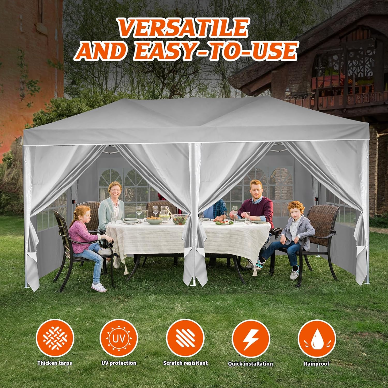 Heavy Duty Pop Up Canopy, Carport Canopy with UV Protection, Waterproof Fabric, Adjustable Heights, and Easy Assembly – Ideal for Outdoor Events, Camping, and Carports (10 x 20) (Blue)