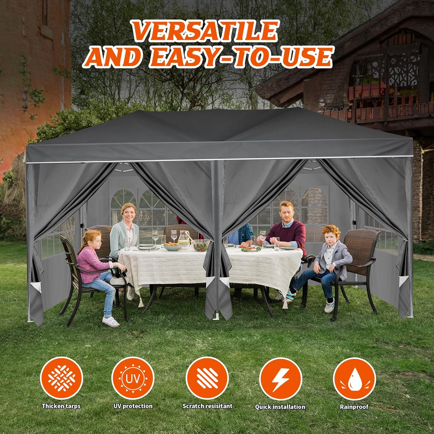 Heavy Duty Pop Up Canopy, Carport Canopy with UV Protection, Waterproof Fabric, Adjustable Heights, and Easy Assembly – Ideal for Outdoor Events, Camping, and Carports (10 x 20) (Blue)