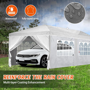 Heavy Duty Pop Up Canopy, Carport Canopy with UV Protection, Waterproof Fabric, Adjustable Heights, and Easy Assembly – Ideal for Outdoor Events, Camping, and Carports (10 x 20) (Blue)