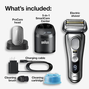 Braun Series 9 PRO+ Electric Shaver, Shaving Kit with 5 Pro Shave Elements and ProComfort Head, SmartCare Center