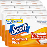 Scott ComfortPlus Toilet Paper, 12 Double Rolls, 231 Sheets per Roll, Septic-Safe, 1-Ply Toilet Tissue