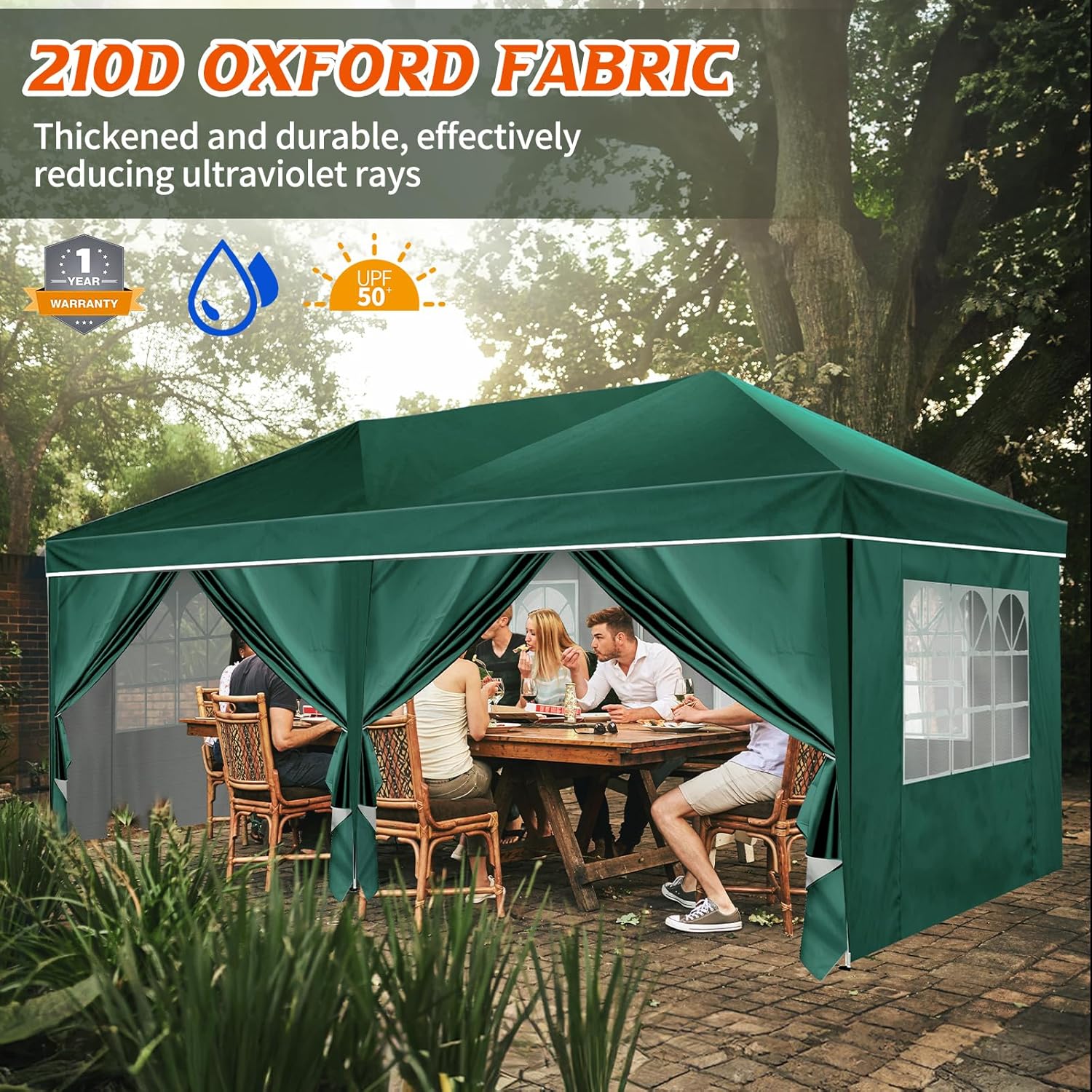 Heavy Duty Pop Up Canopy, Carport Canopy with UV Protection, Waterproof Fabric, Adjustable Heights, and Easy Assembly – Ideal for Outdoor Events, Camping, and Carports (10 x 20) (Blue)