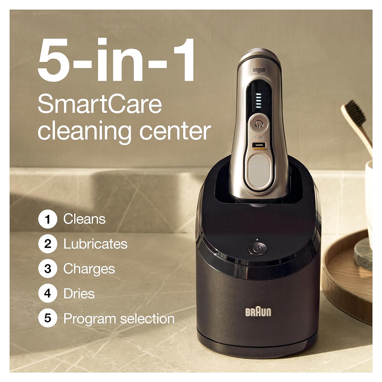 Braun Series 9 PRO+ Electric Shaver, Shaving Kit with 5 Pro Shave Elements and ProComfort Head, SmartCare Center