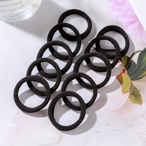 Women's Black Seamless Headband - Elastic Ponytail Fixer, No Damage, Ideal for Thick Hair