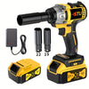21V Cordless Impact Wrench Wireless Drill Kit, Brushless Electric Impact Gun Drill, Impact Wrench Drill, Equipped With 4000mAh Battery, Toolbox, Charger, Socket And Complete Accessories. Suitable For Men'S Gifts In Cars And Families