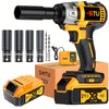 21V Cordless Impact Wrench Wireless Drill Kit, Brushless Electric Impact Gun Drill, Impact Wrench Drill, Equipped With 4000mAh Battery, Toolbox, Charger, Socket And Complete Accessories. Suitable For Men'S Gifts In Cars And Families